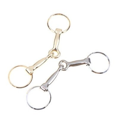 Horse Bits Hollow Jointed Mouth Snaffle Bits Keychain Alloy Single Connectors