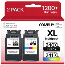 PG-240XL CL-241XL Ink Cartridge Compatible for Canon 240XL 241XL Combo Pack