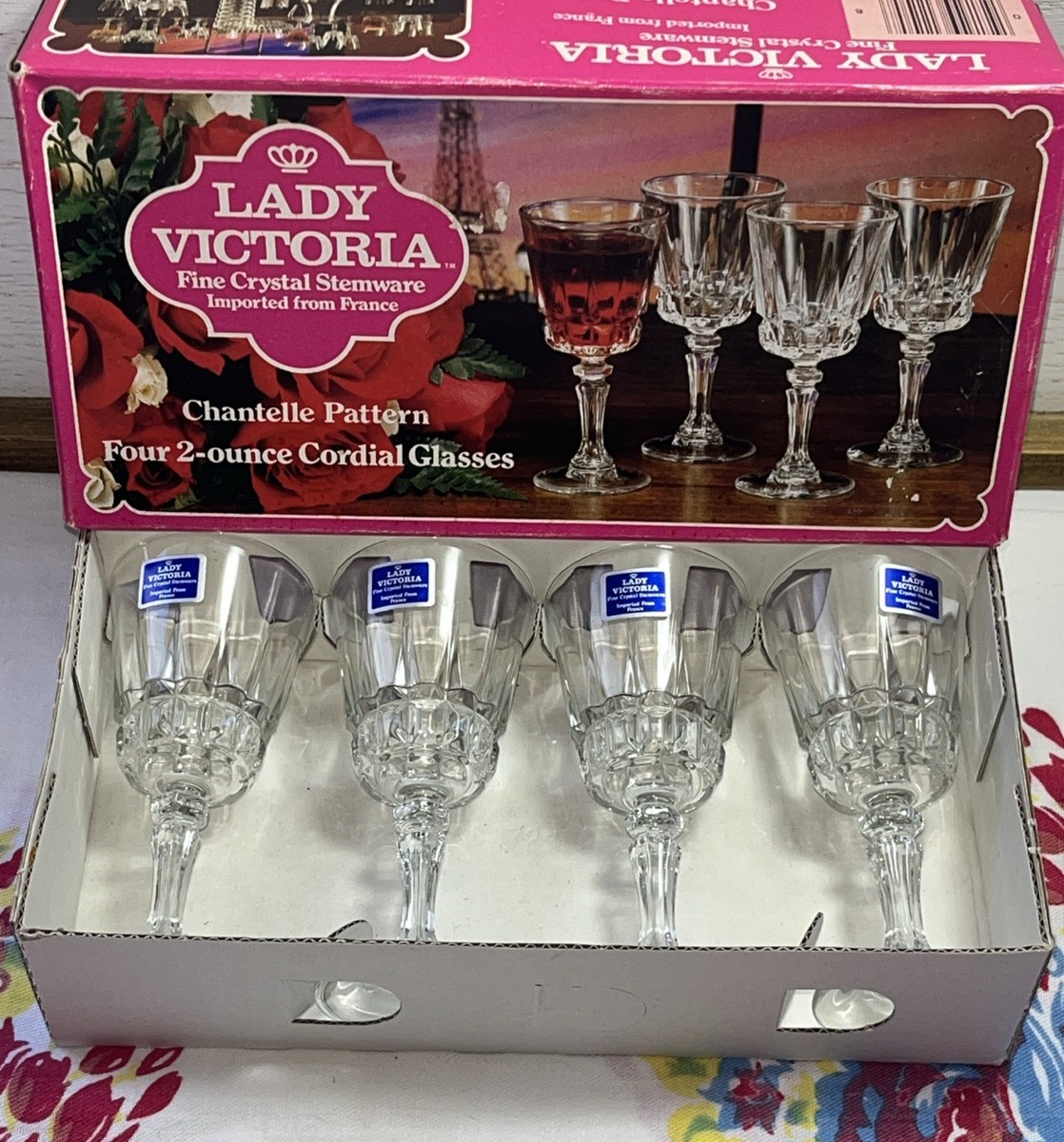 Lady Victoria 2 Oz Fine Crystal Stemware Chantelle Pattern Four