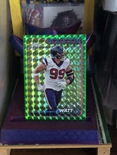 2024 Topps Chrome Football /99 J.J. Watt Green Geometric Refractor #82 Texans
