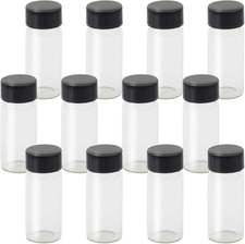 Glass Vials, 1 Dram 4ml, Pack of 12 - Storage Bottle With PE Gasket