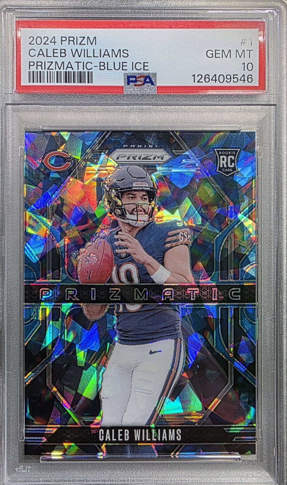 2024 Prizm Prizmatic #1 Caleb Williams "BLUE ICE" (84/99) RC. PSA 10 🧊ICE MAN🧊