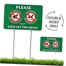 Double Sided No Peeing and No Pooping Dog Sign, Please Be Respectful, Keep