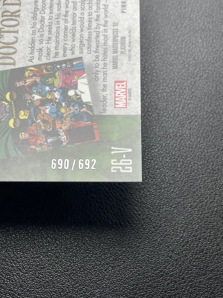 2024 Marvel Masterpieces'92 Platinum Doctor Doom Pink Lasers 690/692 BJQM - Image 3 of 4