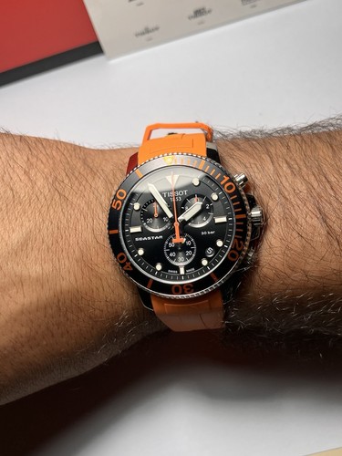 Tissot Seastar 1000 diver orange strap chronograph 45mm with box T120.417.17.051 - Bild 8 von 12