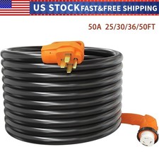 RV Extension Cord Power Cable 25/50 FT 50 AMP 90-Degree Twist Locking Cord
