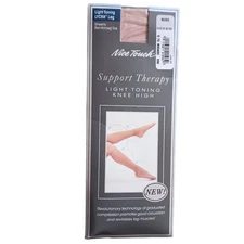 Nice Touch Light Toning Support Therapy Knee Highs Nude Size B NEW
