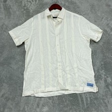 Scotch Soda Mens White Button-Up Shirt Size L Linen Blend a1398
