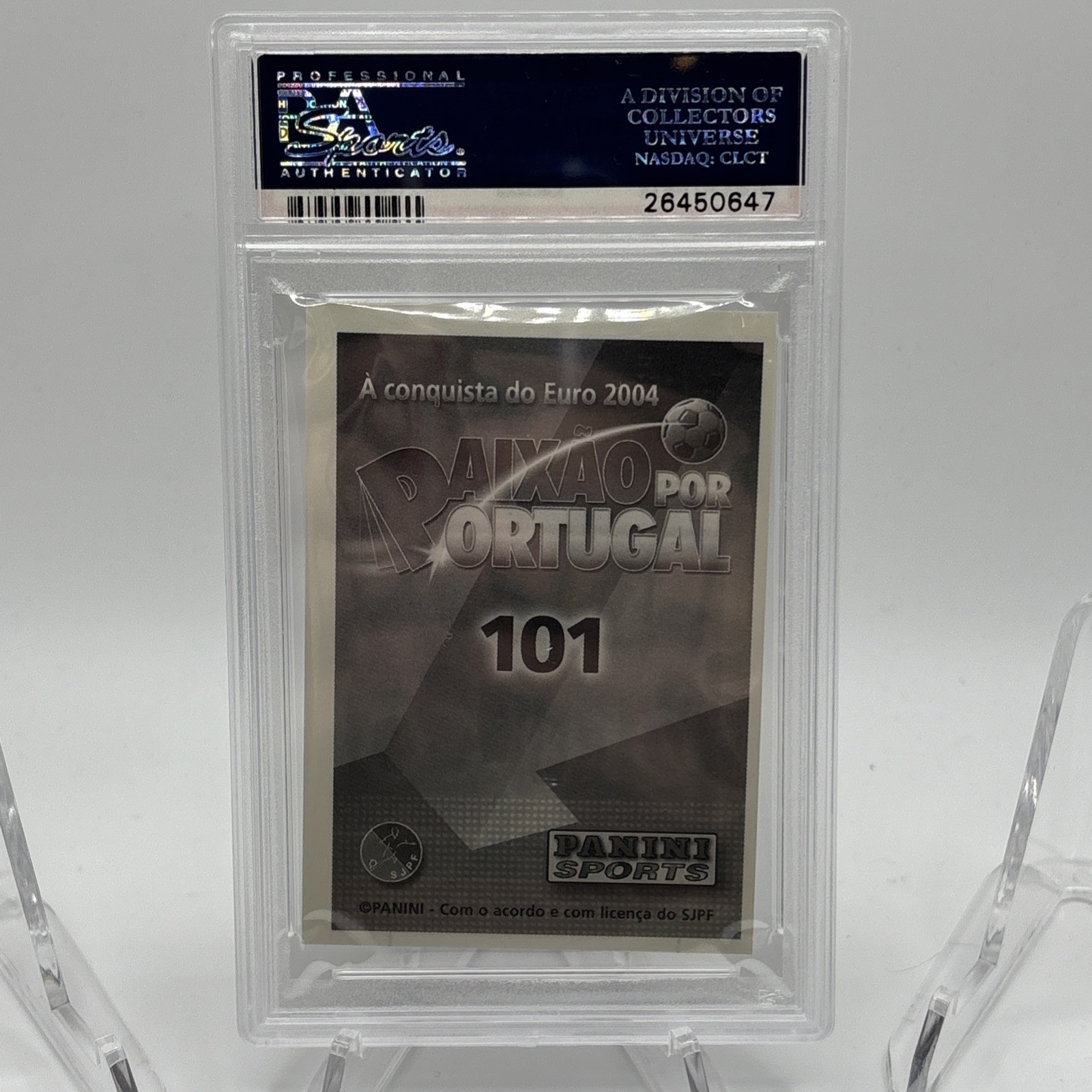 2004 Panini Paixao Por Portugal Cristiano Ronaldo #101 Euros RC POP 31 PSA 7 view 2