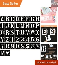 Craft Stencil Set - 3-Inch Interlocking Letters & Numbers for Easy Painting
