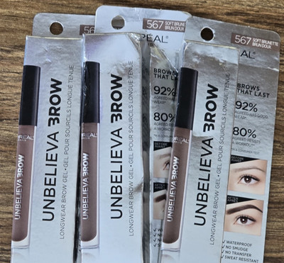 LOT 3 L'oreal Unbelieva-Brow Waterproof Gel 567 SOFT BRUNETTE Pack  3 *retired*