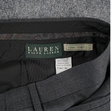 Lauren Ralph Lauren Mens Comfort Dress Pants Charcoal Gray 34W 30L Flat Front