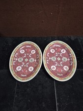 2 Chinese Famille Rose Porcelain Oval Plates