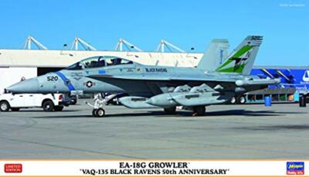 Hasegawa 1/72 EA-18G GROWLER VAQ-135 BLACK RAVENS 50th ANNIVERSARY Kit Japan