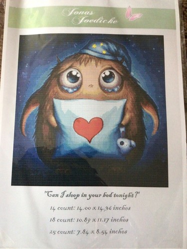 BN Gecko Rouge Jonas Joedicke “Can I sleep in your bed tonight” cross stitch kit - Picture 2 of 3