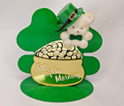 Saint Patricks Day 'Top of the Morning' Metal Jewelry holder display Flocked pin