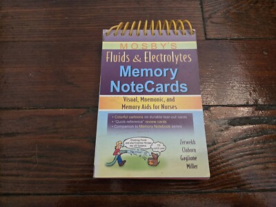 Mosby's Fluids and Electrolytes Memory Notecards : Visual, Mnemonic, and  - GOOD