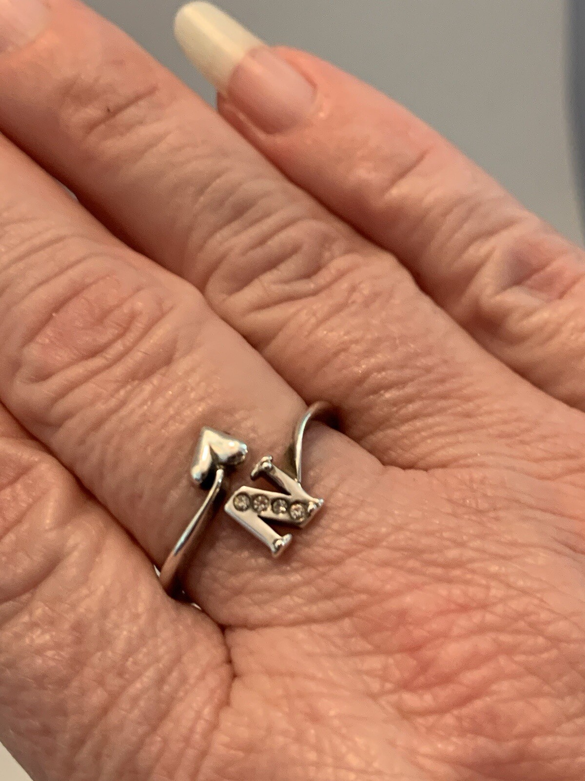 Silver Adjustable “N” Initial Ring, Avon Brand Si… - image 2