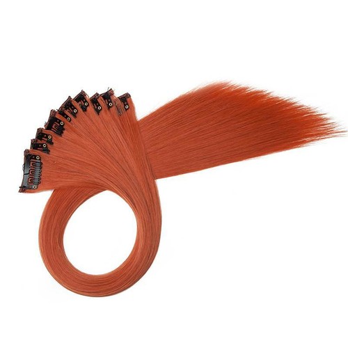 10Pcs Straight Wavy High Light Clip in Hair Extensions Real NATURAL As Human US - Picture 38 of 39
