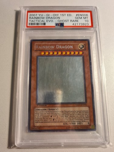 Yu-Gi-Oh Rainbow Dragon TAEV Ghost Rare 1st Ed PSA10 angielski - Zdjęcie 1 z 2