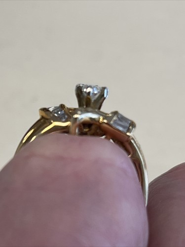 DIAMOND ENGAGEMENT COCKTAIL RING YELLOW GOLD I color MARQUISE BAGUETTE KAY $2699 - Picture 15 of 22