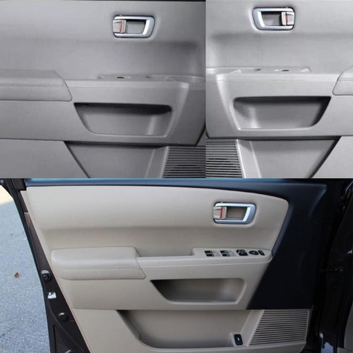 Fits 2009-2015 Honda Pilot Front Door Panels Leather Armrest Cover Skin Gray - Foto 11 di 11