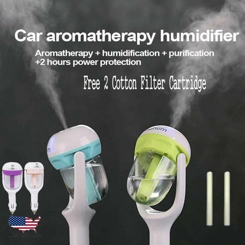 Portable Car Aromatherapy Perfume Air Freshener Humidifier Diffuser Filter Blue - Picture 8 of 9