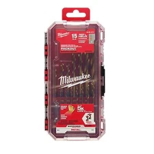 Milwaukee 48-89-4670 15PC SHOCKWAVE Impact Duty RED HELIX Titanium Drill Bit Set