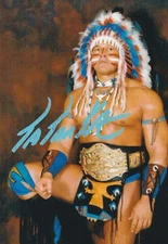 Tatanka Hand Signed 6x4 Wrestling Photo WWE WWF WWC
