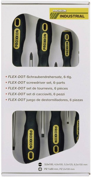 Proxxon 22606 Flexdot 6Tlg Schraubendreher Satz Set Kreuz Schlitz Pz Schlitz Neu-image