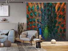 3D Peacock ZHUA3889 Animal Photo Curtain Window Blockout Fabric Amy 2023