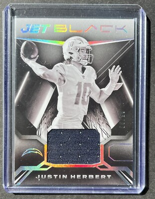 Justin Herbert 2021 Panini Black Football. Jet Black Patch. #d 85/99 ...