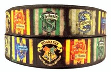 Harry Potter Movie Houses 1" Wide Repeat Ribbon Sold in Yards - USA SELLER