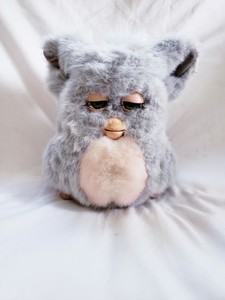 grey and pink furby