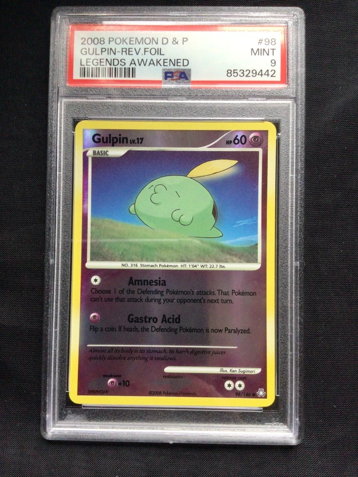 Pokemon Cards: Legends Awakened Reverse Holo: Gulpin 98/146 PSA 9 - Image 2 of 4