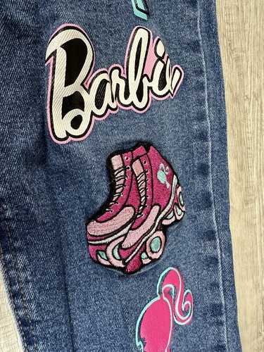 Barbie Jeans Screen Printed Denim Logos Women’s Girls Size 16 (Actual 26X27.5) - Picture 11 of 20