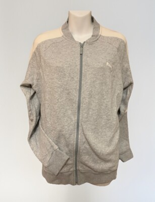 PUMA Track Suit Jacket Women s XL/TG Grey White Comfortable RETRO Throwback