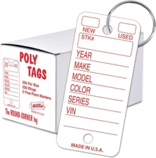 Original Rounded Corner Plastic Key Tags With Steel Rings And Markers 250 Pack