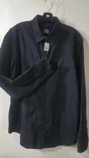 Men s Slim Fit Long Sleeve Button Up Check Plaid Shirt Size XL