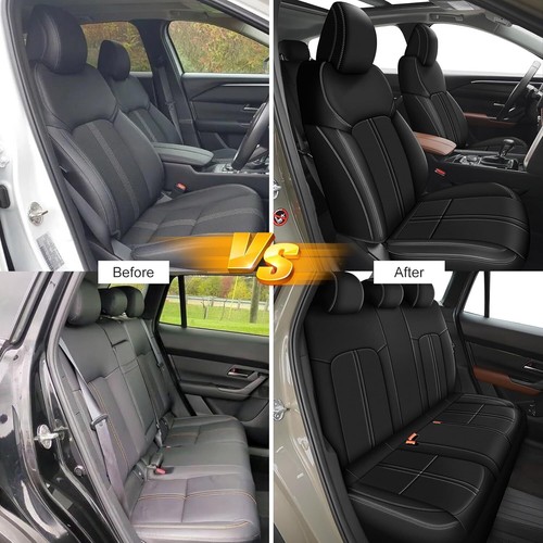 For Mazda CX-50 2023-2025 Full Set Car Seat Covers Front+Rear Cushion Pad Black - Picture 2 of 8