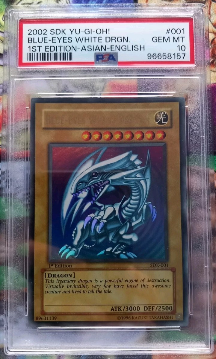 PSA 10 YuGiOh 2002 Blue-Eyes White Dragon SDK-001 1st Edition