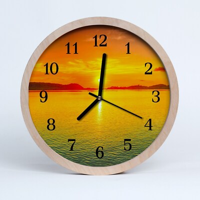 Tulup Holzuhr 30fi cm Wanduhr Küchenuhr - Sunset Natur