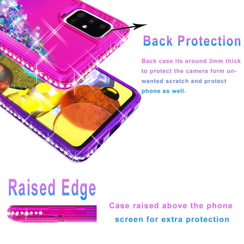 Coque téléphone pour Samsung Galaxy A71 5G A51 paillettes diamant + verre trempé - Photo 18 sur 39
