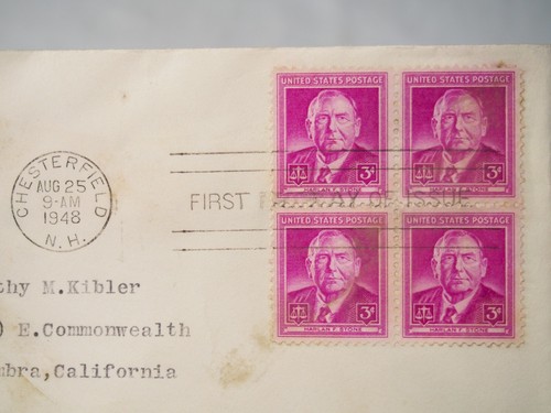 3c Harlan F. Stone stamp block First Day Cover no cachet typewritten - Picture 2 of 2