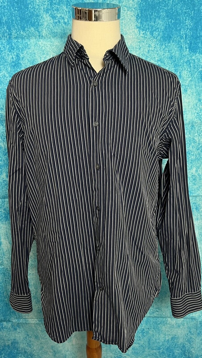 Banana Republic Button Up Shirt Adult Large Slim Fit Striped Long