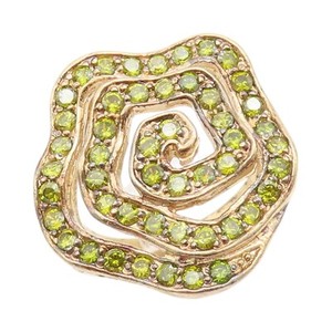Authentic 925 Sterling Silver Vintage Ring Gold Plated Spiral Peridot Inlay Sz 7 RG31715