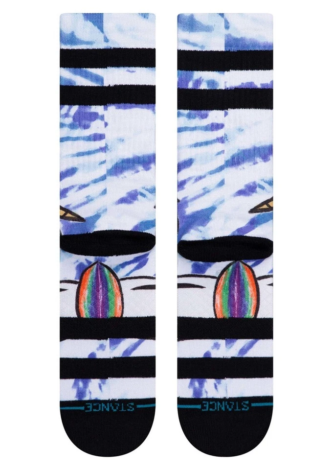 Meias STANCE Party's Over Crew tamanho G grande (9-12) branco azul arco-íris unicórnio - Imagem 3 de 3