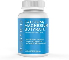 BodyBio Butyrate with Calcium  Magnesium - Healthy Digestion- 100 Capsules