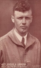 Aviation Pilot Captain Charles A. Lindbergh Vintage Arcade Exhibit Postcard Size image