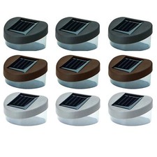 SOLAR POWERED OUTDOOR LED FENCE WALL DOOR STEP PATIO GARDEN SECURITY LIGHTING